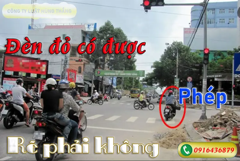 Đèn đỏ có được phép rẽ phải không?